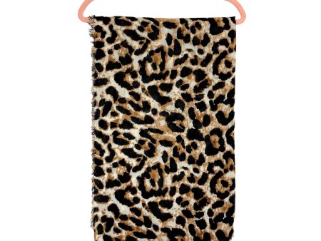 Asos Brown Black White Animal Print Fringe Scarf For Sale