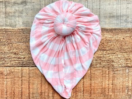 Angel Dear Pink White Checkered Knot Headwrap- Size ~0-6M (see notes) Sale