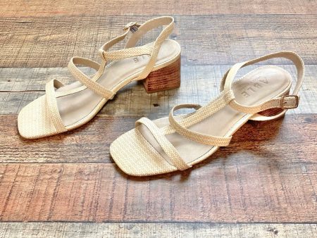 ABLE Natural Raffia Block Heel Sandals- Size 9 (LIKE NEW) Online now