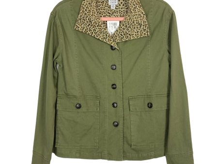 Peyton Jensen Olive Animal Print Lining Safari Jacket NWT- Size XS Online Sale