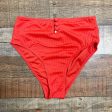 Xhilaration Red Ribbed Button Front High Waist Bikini Bottoms- Size M (sold out online, we have matching top) Hot on Sale