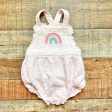 Angel Dear Pink Rainbow Embroidered Overall Bubble- Size 6-12M Online now