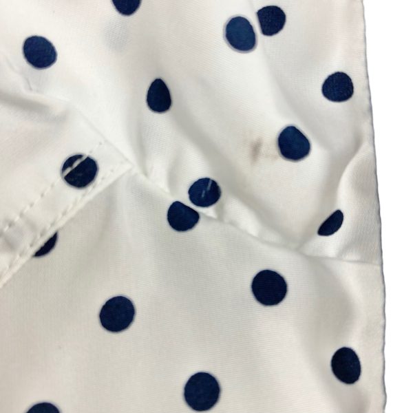 Lou & Grey Ivory Navy Polka Dot Drawstring Back and Cuffs Rain Jacket NWT- Size XS (see notes) Supply