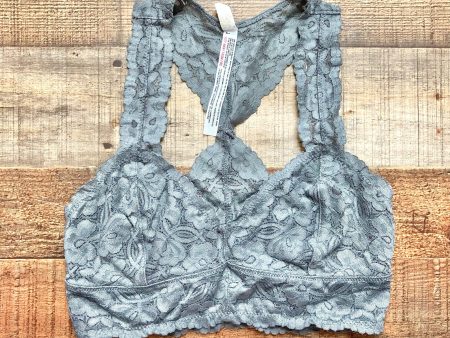 Free People Intimately Gray Lace Racerback Bralette- Size S Fashion