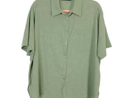 ABLE Green Front Pocket Button Up Collared Top- Size M For Discount