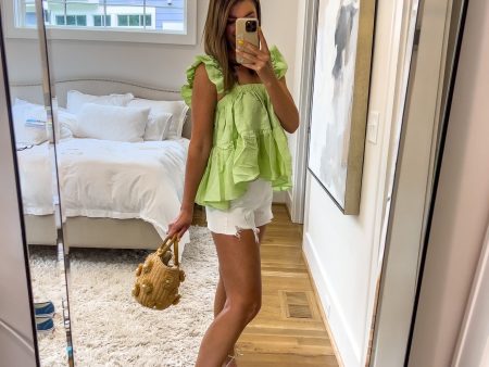 Vestique Lime Main Squeeze Ruffle Top- Size S (sold out online) Supply