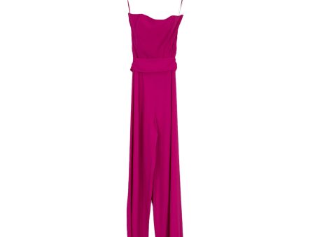 Chelsea28 Hot Pink Strapless Belted Jumpsuit- Size S For Sale