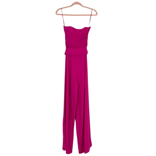 Chelsea28 Hot Pink Strapless Belted Jumpsuit- Size S For Sale