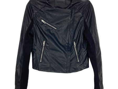 BLANKNYC Black Faux Leather Moto Jacket- Size S For Sale