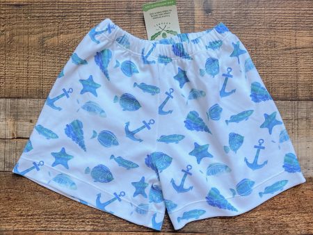 The Oaks White with Blue Ocean Print Shorts NWT- Size 4T For Discount