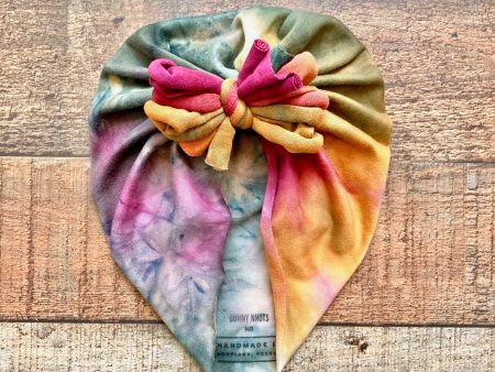 Bunny Knots Multi-Color Tye Dye Bow Headwrap- Size NB Supply