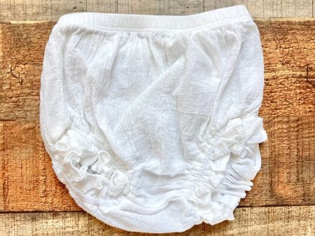 No Brand White with Ruffle Trim Bloomers- Size ~0-3M Online Hot Sale