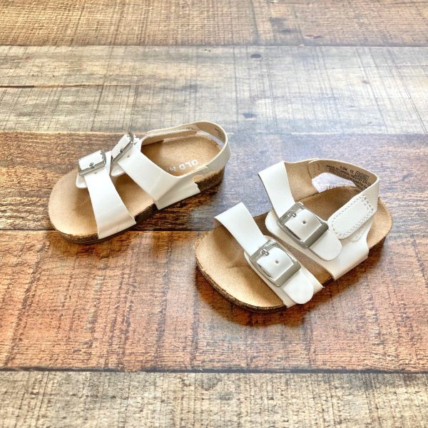 Old Navy White Buckle Sandals- Size 3-6M For Cheap