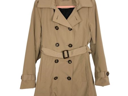 Calvin Klein Tan Belted Trench Coat with Hood- Size ~S (see notes) Hot on Sale