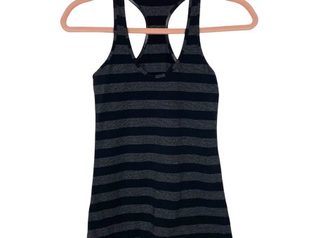 Lululemon Black Heathered Grey Striped Racerback Tank- Size ~S (see notes) on Sale