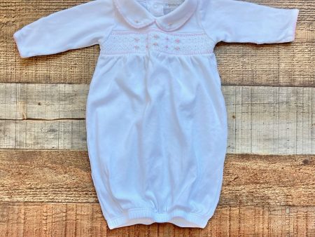 Magnolia Baby White Rose Smocked Gown- Size NB Hot on Sale