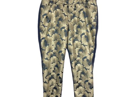 Eloquii Blue Gold Floral Print Pants NWT- Size 14 (we have matching blazer) For Sale