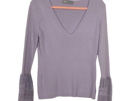 ASOS Lavender Crochet Long Bell Sleeve Sweater- Size 16 Online Sale