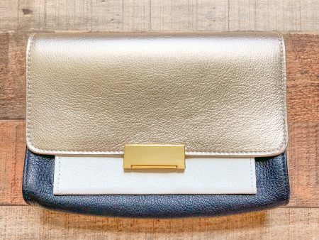 GiGi New York Gold Black Leather Clutch Supply