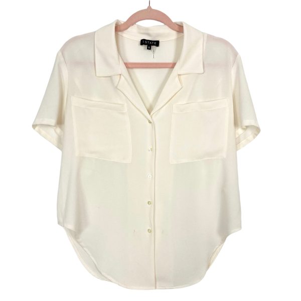 1. State Cream Short Sleeve Button Down Top- Size S (see notes) Supply