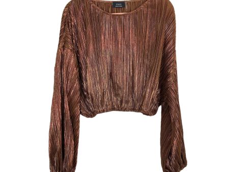 Vici Copper Shimmer Kiyara Plisse Crop Top- Size XL (sold out online, we have matching pants) For Sale