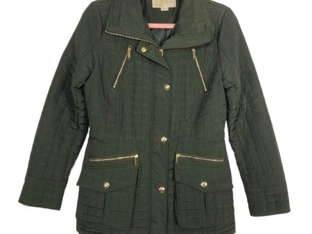 Michael Michael Kors Olive Zipper Jacket with Foldaway Hood- Size XS Online now