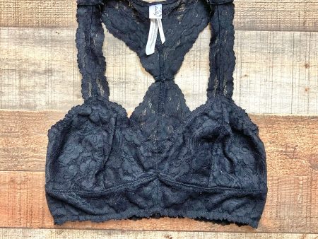 Free People Intimately Black Lace Racerback Bralette- Size S Online now