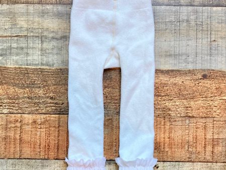 Ruffle Butts Ivory Ruffle Hem Footless Tights- Size 0-6M Sale