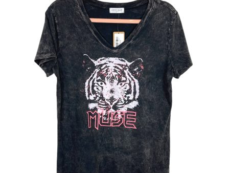 Vestique Black Tiger Muse V-Neck Tee NWT- Size S on Sale