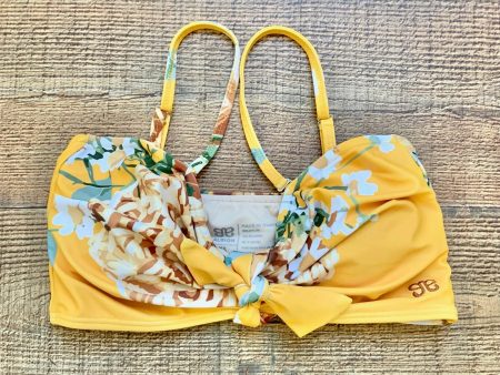 Albion Yellow Floral Padded Removable Strap Bikini Top- Size XS Online Sale