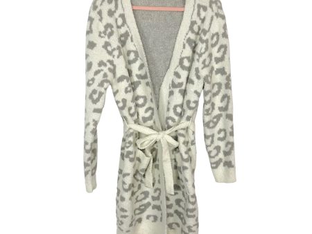 Comfyluxe Ivory Gray Animal Print Super Soft Cardigan NWT- Size ~S (see notes) For Cheap