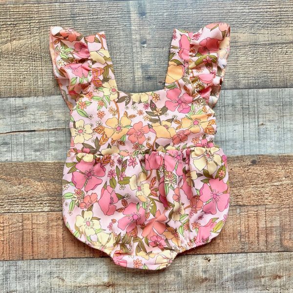 Show Me Your Mumu Mini Pink Floral Bubble- Size 6-12M Hot on Sale