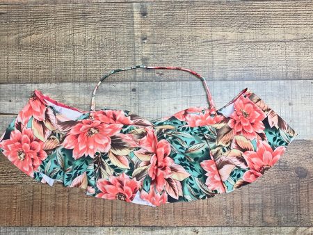 Show Me Your Mumu Mermaid Floral Ruffle Halter Bikini Top- Size M (we have matching bottoms) Discount