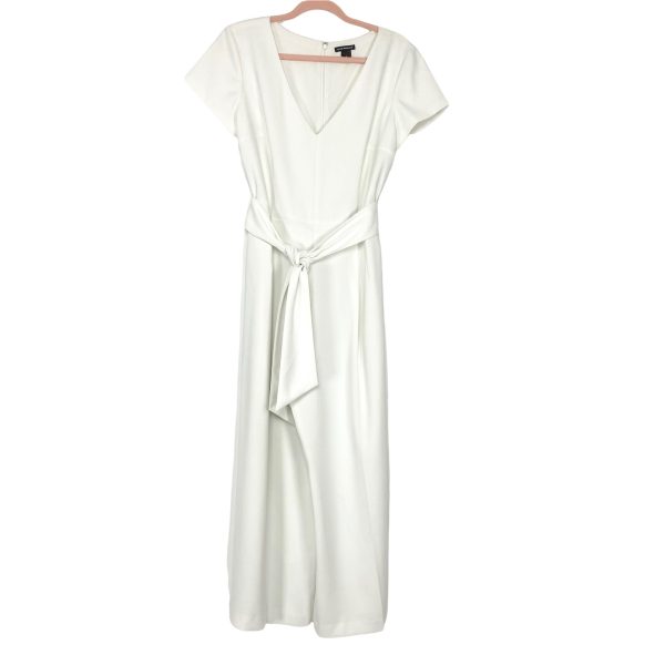 Club Monaco Off White V-Neck Belted Jumpsuit- Size 12 (see notes) Sale