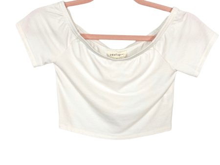 Vestique White Off the Shoulder Crop Top- Size S Online Sale