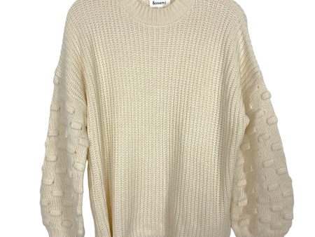 &Merci Cream with Embossed Detail Sleeves Sweater- Size S on Sale