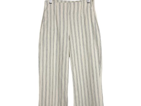 Albion Cream Striped Linen Cropped Pants- Size XS (Inseam 19.5”) For Discount