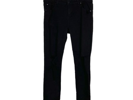 Amaryllis Black Ripped Knees and Raw Hem Jeans- Size XL (Inseam 30 ) Cheap