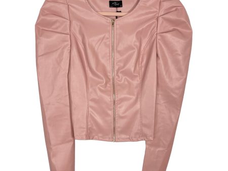 Milk & Honey Blush Faux Leather Jacket NWT- Size M For Discount