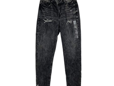 American Eagle Black Distressed Highest Rise Mom Jeans NWT- Size 27 4 R (Inseam 28 ) Online Hot Sale