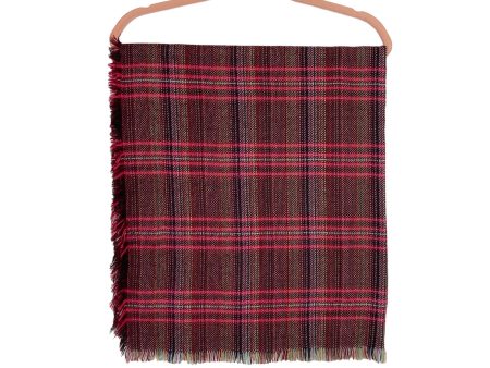 Sole Society Wine Pink Plaid Fringe Scarf Fashion