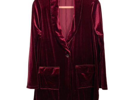 Gibson Look Wine Velvet Blazer- Size S Sale