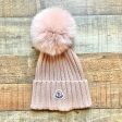 Moncler Blush Virgin Wool Knit Pom Beanie (sold out online, see notes) on Sale