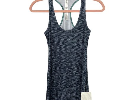 Lululemon Black Grey Turquoise Racerback Tank NWT- Size 4 For Sale