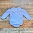 The Beaufort Bonnet White Scalloped Peter Pan Collared Long Sleeve Onesie- Size 18 24M on Sale