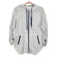 Lou & Grey Ivory Navy Polka Dot Drawstring Back and Cuffs Rain Jacket NWT- Size XS (see notes) Supply