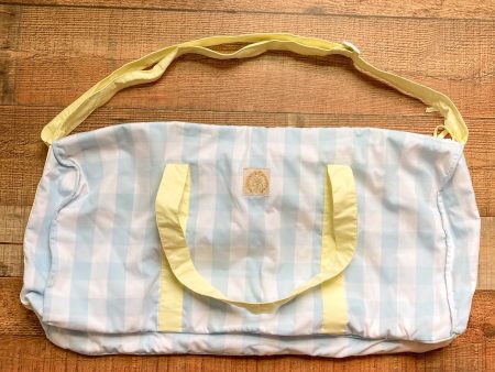 The Beaufort Bonnet Company Blue White Checked with Yellow Straps Zipper Closed Bag Supply