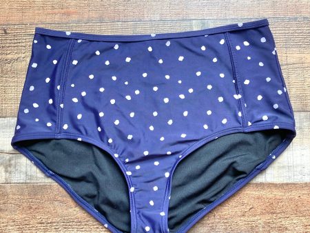 Swimsuits for All Purple Printed High Waisted Piped Bikini Bottoms- Size 16 (we have matching top) For Discount