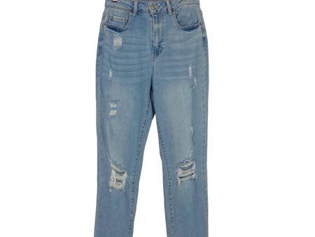 Wax Jean Collection Light Wash Stretch Distressed Mom Jeans NWT- Size 1 25 (Inseam 26.5”) Online now