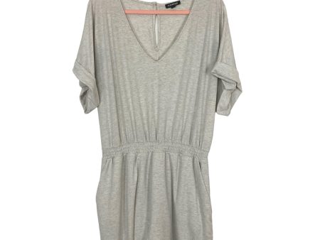 Express Gray Heather V-Neck Cinched Waist Romper- Size XL (see notes) Online now